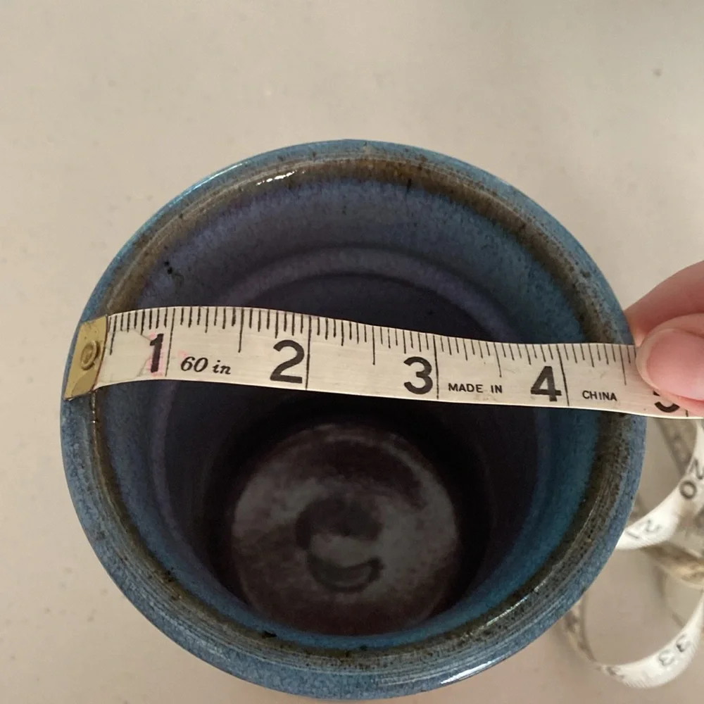 Ceramic Wine Cooler Handmade Pottery Blue Purple